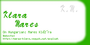 klara mares business card